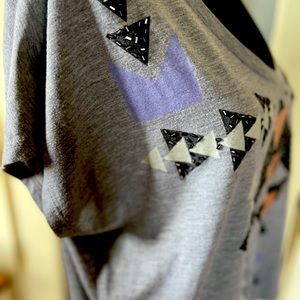 Forever 21 Embroidered Geometric Design Shirt